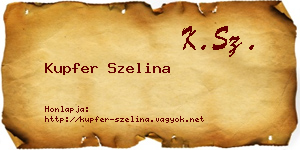 Kupfer Szelina névjegykártya